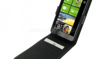 Pdair Leather Case for HTC Titan X 310e - Flip Top Type (Black)