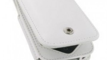 Black Leather Flip Type Case for Iphone 4 4s (White)