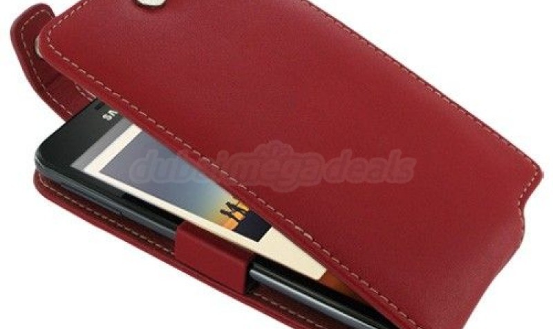 Leather Case Samsung Galaxy Note Gt-N7000 Flip Top Type (Red)