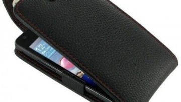 Leather Case for Samsung Galaxy S II GT-i9100 - Flip Top Type (Black/Floater Pattern)