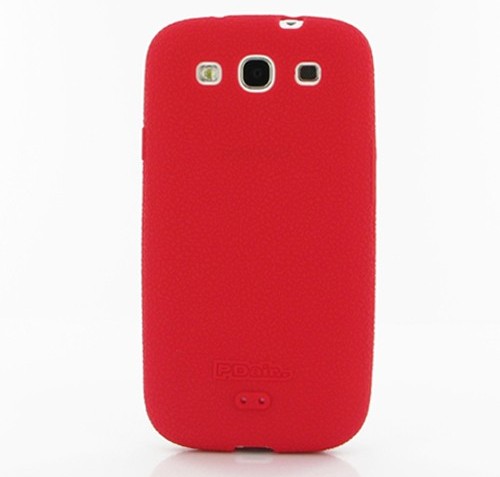 Pdair Luxury Silicone Case for Samsung Galaxy S III S3 GT-i9300 (Red)