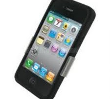 Pdair Luxury Silicone Case for Apple iPhone 4 4S (Black)