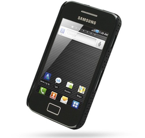 Rubberized Hard Cover for Samsung Galaxy Ace GT-S5830 (Black/Perforated Pattern)