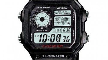 Casio Mens Digital World Time Watch [AE 1200WH 1AVDF]