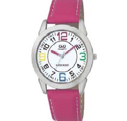 QQ Womens Pink Leather Fashion Watch [Q707 J324Y]