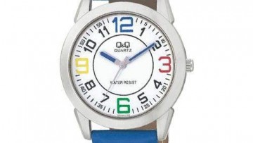 QQ Kid's Blue Leather Fashion Watch [Q707 J314Y]