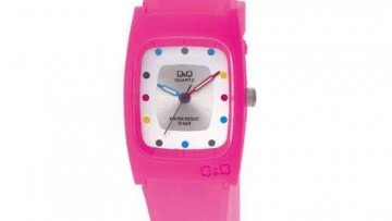 QQ Womens Pink Plastic Fashion Watch [VP65J019Y]
