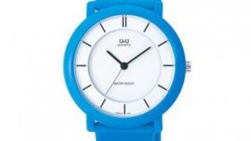 QQ Womens Light Blue Plastic Fashion Watch [VQ94J005Y]