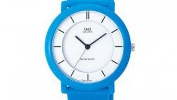 QQ Mens Light Blue Plastic Fashion Watch [VQ94J005Y]
