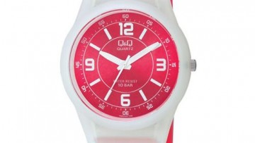 QQ Womens Red Plastic Fashion Watch [VQ50J009Y]