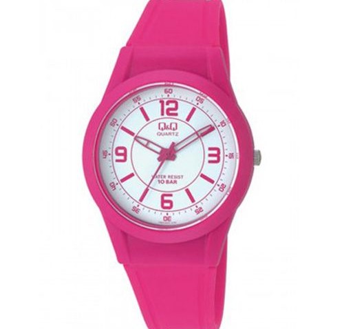 QQ Womens Pink Plastic Fashion Watch [VQ50J015Y]