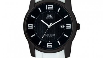 QQ Womens Black White Plastic Fashion Watch [A438J505Y]