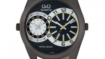 QQ Mens Two Time Zone Analog Dress Watch [C182J545Y]