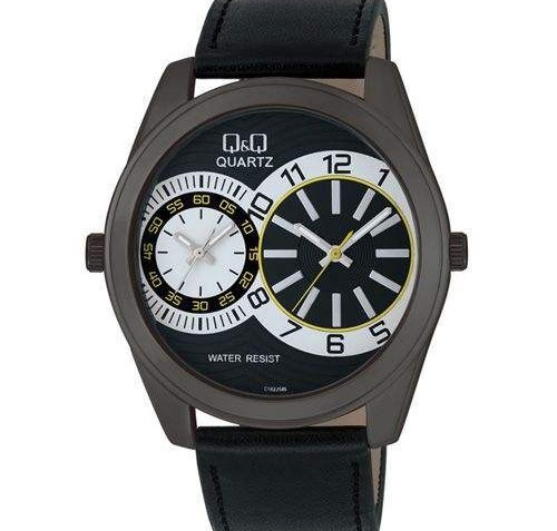 QQ Mens Two Time Zone Analog Dress Watch [C182J545Y]