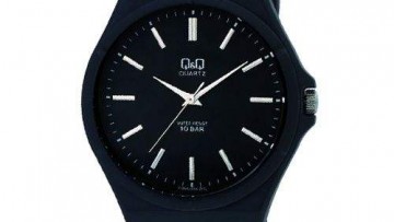 QQ Mens Black Plastic Analog Watch [VQ66J002Y]