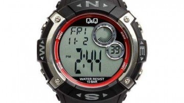 QQ Mens Black Digital Sports Watch [M065J004Y]