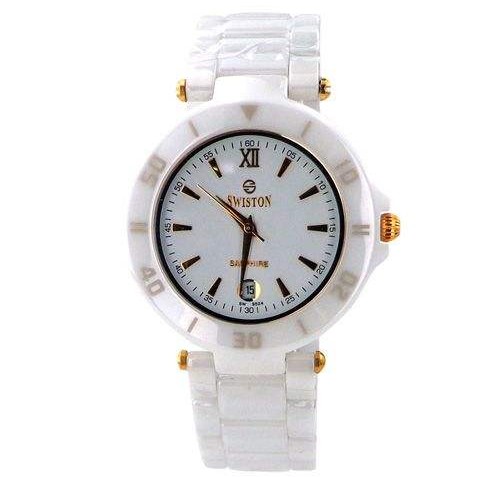 Swistron Womens Ceramic White Fancy Analog Watch [SW003]