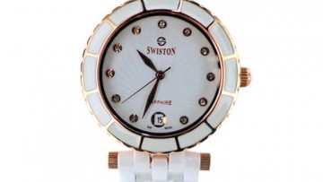 Swistron Womens Ceramic White Fancy Analog Watch [SW004]
