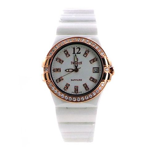 Swistron Womens Ceramic White Fancy Analog Watch [SW005]