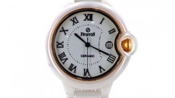 Swistron Womens Ceramic White Fancy Analog Watch [SW008]