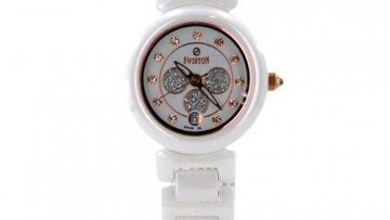 Swistron Womens Ceramic White Fancy Analog Watch [SW010]