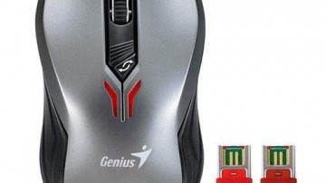 Genius D6600 Dual Receiver Wireless Mouse [Silver Black]