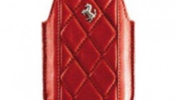 Ferrari Real Leather Sleeve for BlackBerry 8520/8900/9700 - (Red)