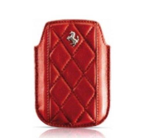 Ferrari Real Leather Sleeve for BlackBerry 8520/8900/9700 - (Red)