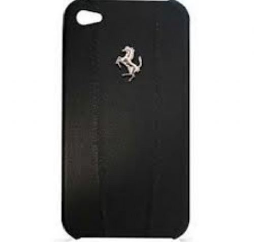 Ferrari California Collection, Hard Case with Leather for iPhone 4/4S - (Full Black)