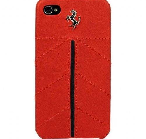 Ferrari California Collection, Hard Case with Leather for iPhone 4/4S - (Black)