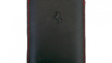 Ferrari Real Leather Pouch for BlackBerry Torch 9800/9810 - (Black)
