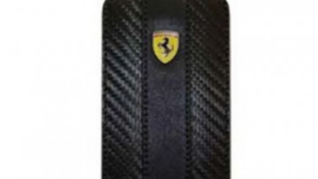 Ferrari Flip Type for iPhone 4/4S - (Carbon Fibre Black)