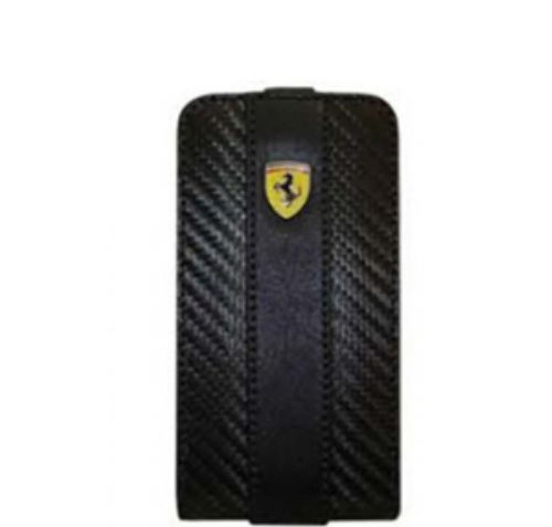 Ferrari Flip Type for iPhone 4/4S - (Carbon Fibre Black)