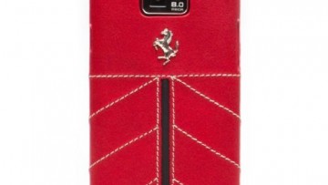 Ferrari California Collection, Hard Case with Leather for Samsung Galaxy S II - (Red)