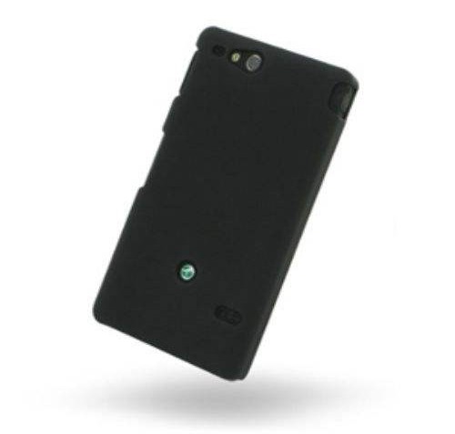 Pdair Rubberized Hard Cover for Sony Xperia Go ST27i (Black)