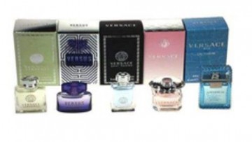 Versace Travel Coffret Miniature 5 Piece Perfume Gift Set for Men & Women