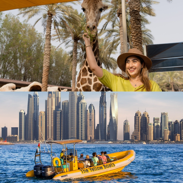99 Minutes Premium Boat Tour + FREE Emirates Park Zoo - Combo  Yellow Boats (Dubai)
