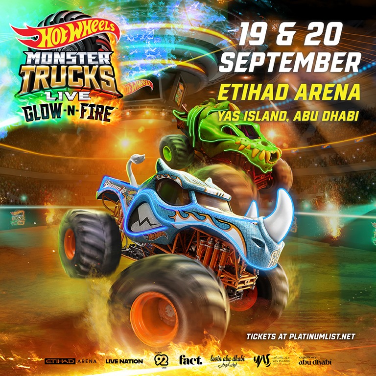 Hot Wheels Monster Trucks Live™: Glow-N-Fire in Abu Dhabi  Etihad Arena