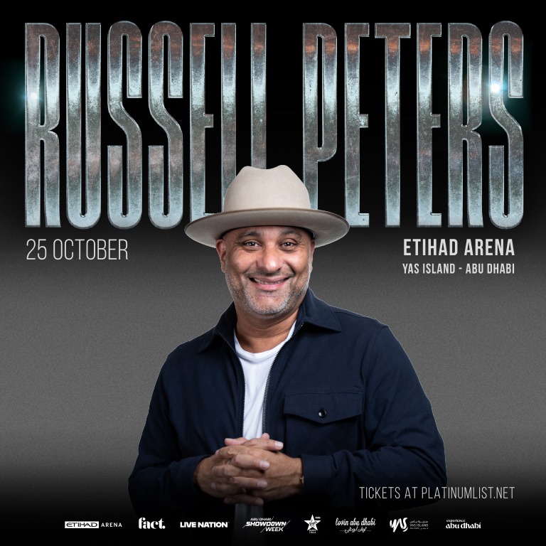 Live Nation Middle East Presents Russell Peters at Etihad Arena in Abu Dhabi  Etihad Arena