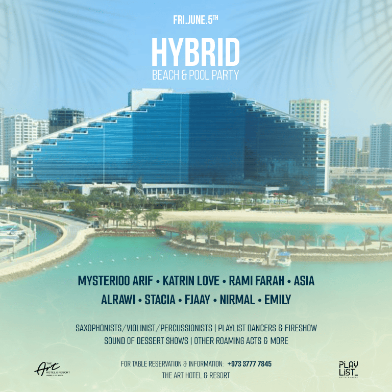 Hybrid Pool & Beach Party at The Art Hotel & Resort Amwaj Islands  The Art Hotel & Resort
