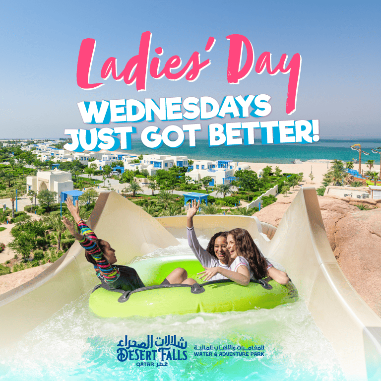 Ladies Day at Desert Falls Sea Caves Waterpark  Hilton Salwa Beach Resort - Desert Falls Water & Adventure Park