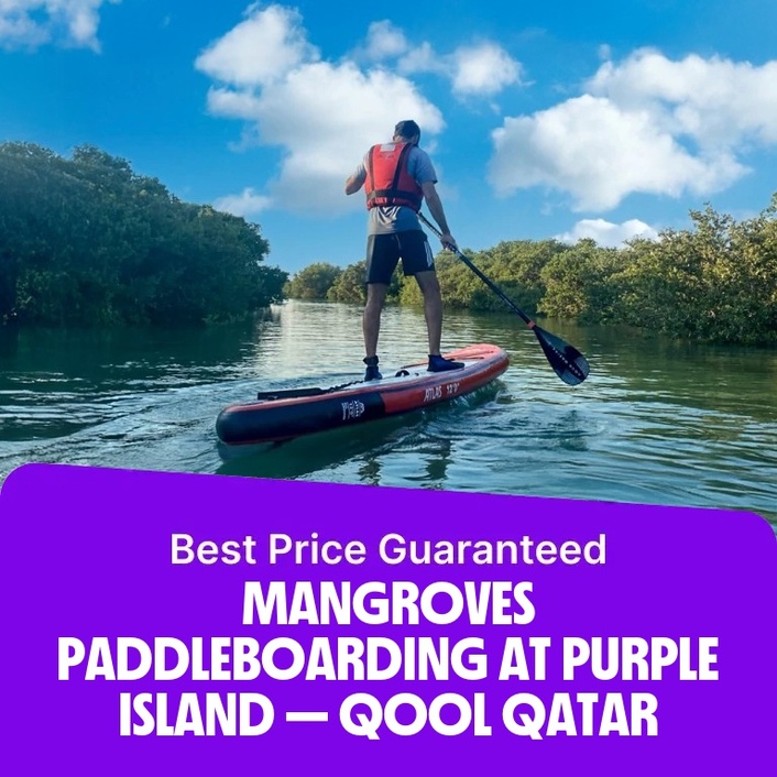 Mangroves paddleboarding at Purple Island - Qool Qatar  Purple Island