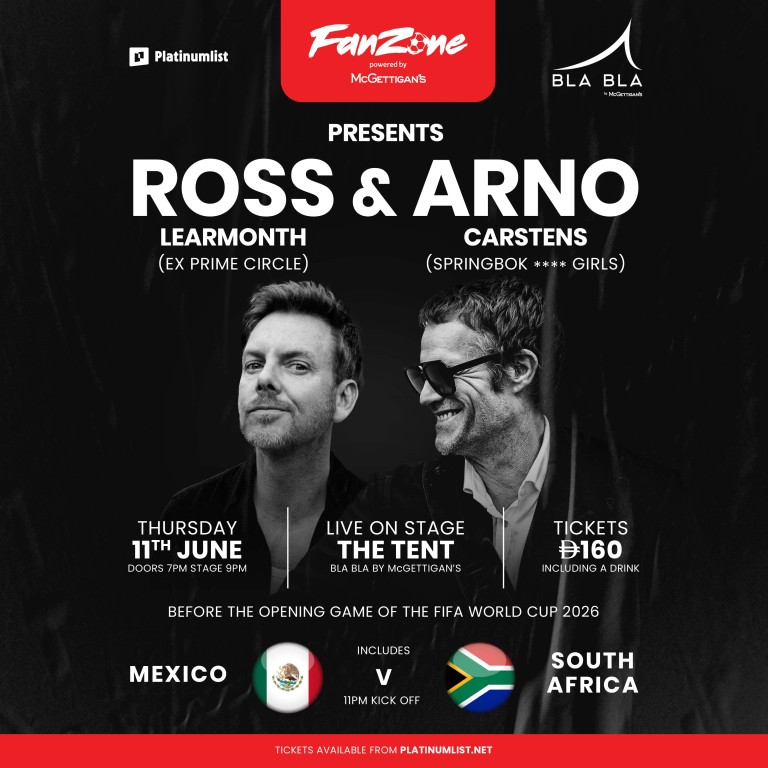 Ross Learmonth & Arno Carstens - World Cup Kick Off Concert in Dubai  Bla Bla by McGettigan's
